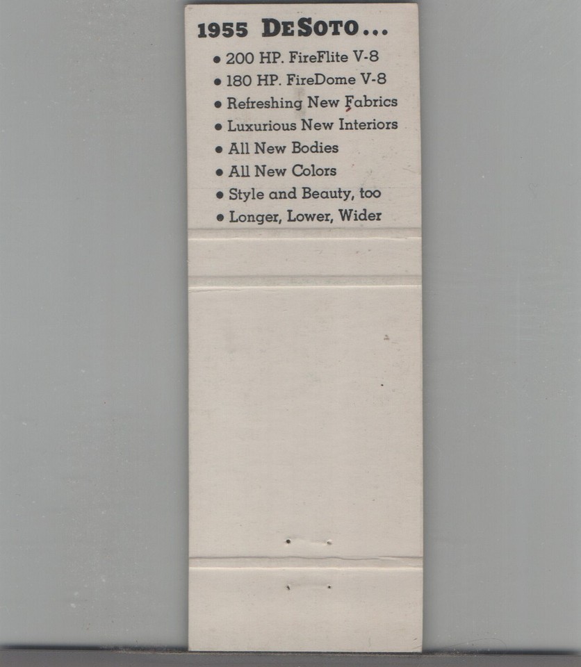 Matchbook Cover DeSoto Auto Dealer Lucas Motors Blacksburg, VA eBay