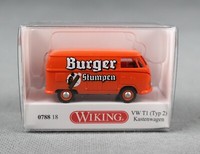 "Wiking 078818/0788 18 H0,1:87 - Vw T1 (Typ 2) Kastenwagen \"Burger Stumpen\" Neu!"