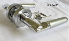 Image of Heavy Duty Serozzetta style Door lever Handle On Rose chrome Silver satin  D23