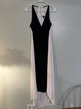 Express black & white racer back high low dress size 6