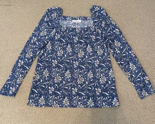 LOFT Women’s XL Polyester Spandex Blouse Blue 