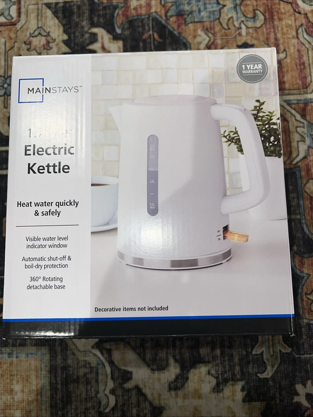 Mainstay 1.7L Electric Kettle, Color White, Brand New
Opens in a new window or tab