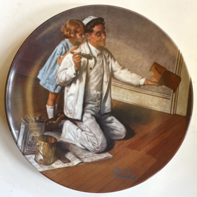  The Painter'' 1983 Knowles Norman Rockwell Collector Plate - 8 1/2  Diameter COA