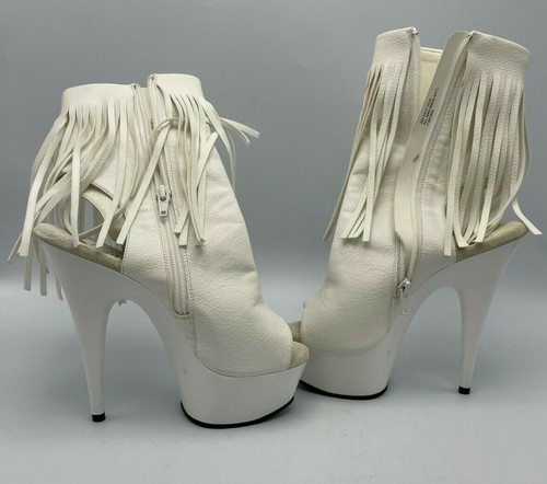 white pleaser ankle boots