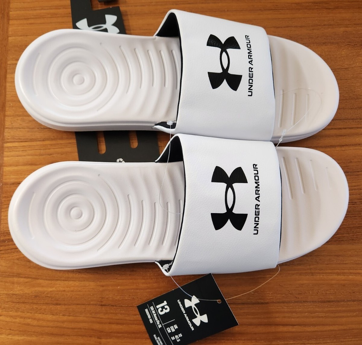 Mens Under Armour Ansa Sandals, Size 12, White with black logo, Brand New! Amazon.com | Under Armour Men main image 3