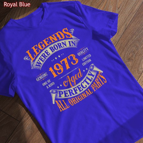 50th Birthday Tee Vintage Legends Born In 1973 50 Years Old T-Shirt For Men - Picture 3 of 9