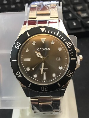 CADVAN 42mm Black Dial Calendar Quartz Sport Watch for Men, NEW (Lot2404)