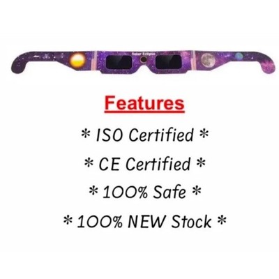 4,400 Piece Bulk Solar Eclipse Glasses ISO 12312-2:2015 Certified USA Seller