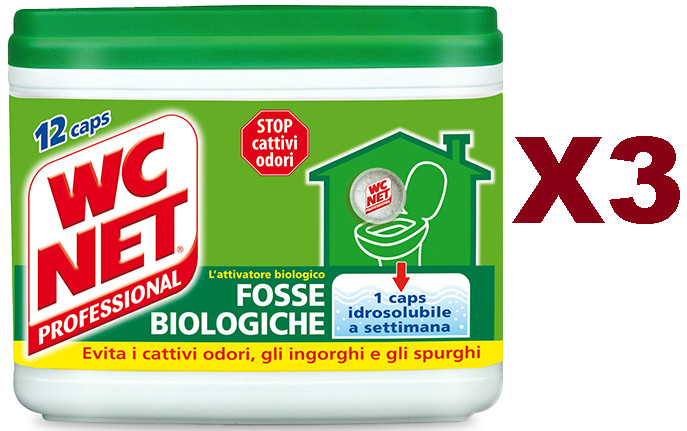 Kit 36 Caps WC Net Professional - Prevenzione Totale Fosse Biologiche