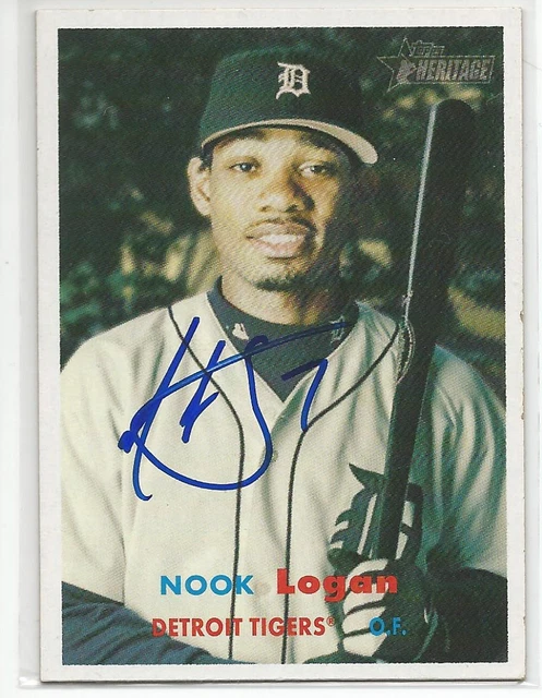 NOOK LOGAN Autogramm signed 2006 Topps Heritage Karte #413 Detroit Tigers COA