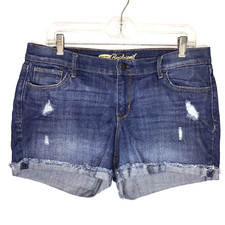 Old Navy Womens 8 Cutoff Denim Shorts The Boyfriend Distressed Cuffed Stretch