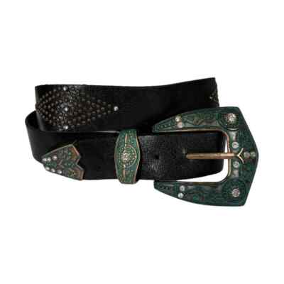 Steve Madden Western Embellished Black Leather Belt Medium  display picture 3
