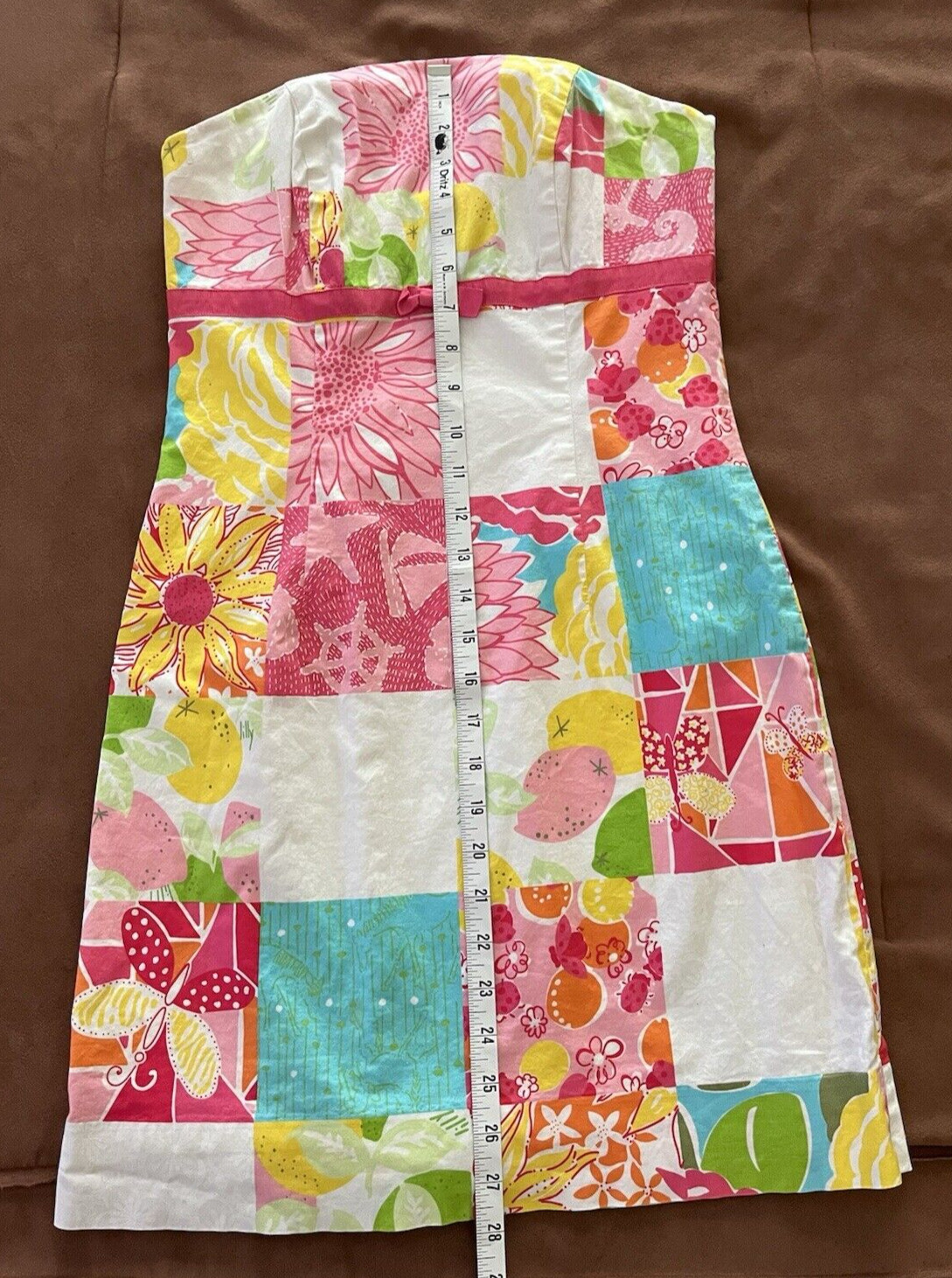 LILLY PULITZER Patchwork Strapless Multicolor Flo… - image 14