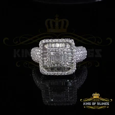 Men's/Womens 925 White Silver 4.50ct VVS D Moissanite Square Baguette Ring SZ 10
