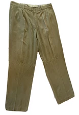 TOMMY BAHAMA Men’s Double Pleat Silk-Blend Relax Pants Size 35x32 Khaki Tan