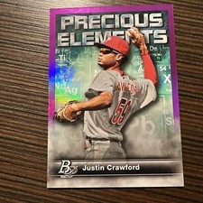 2023 Justin Crawford Bowman Platinum Purple Precious Elements  /250 Phillies