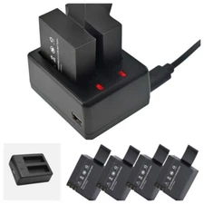 4 x 3.7v 900mAh Battery+USB Charger for SJCAM SJ4000 SJ5000 SJ6000 SJ7000 Camera