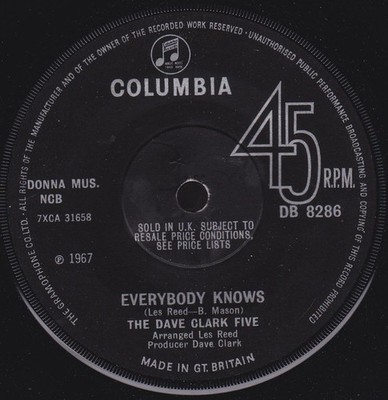 The Dave Clark Five - Everybody Knows  (7'', Single, Sol) (Near Mint (NM or M-)) 