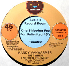 Randy Vanwarmer Just When I Needed You Most NM NICE 45 7" Vinyl -Check COUPONS!