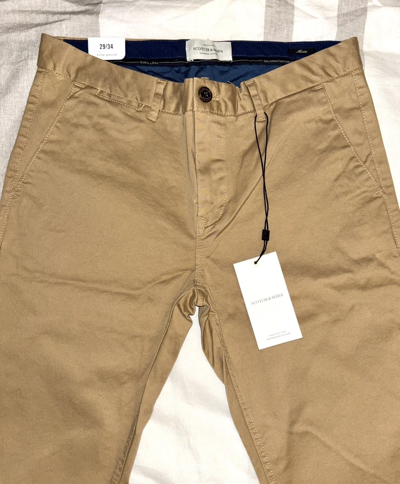 Pantalon chino Scotch & Soda Mott homme W29/FR39 beige neuf - Photo 3/4