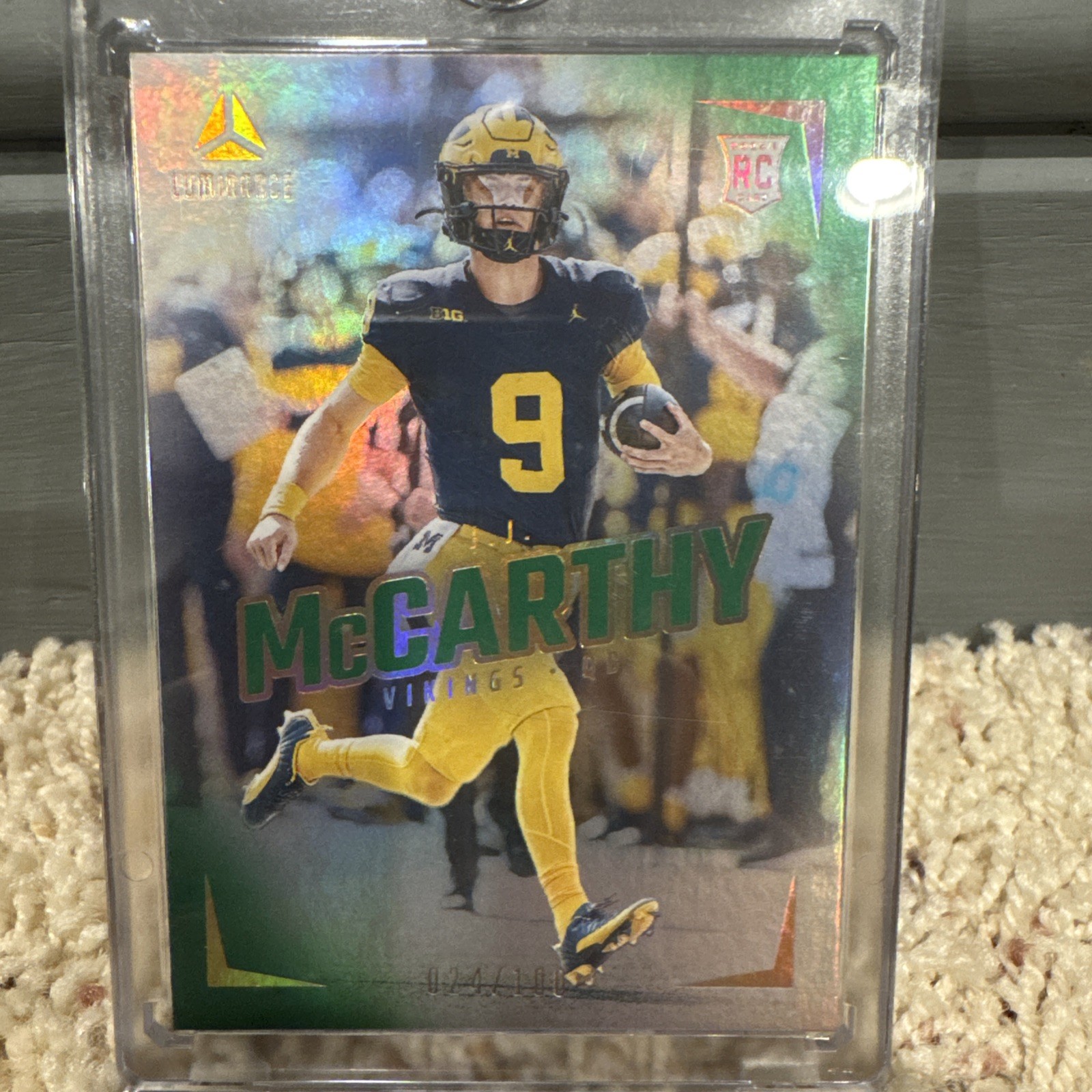 2024 Panini Luminance - Rookies J.J. McCarthy #112 Green /100 (RC)