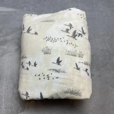 Eddie Bauer Home Flannel Fitted Sheet King Size Geese Meadow 100% Cotton Hunting