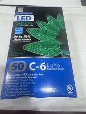 Juego de 50 luces LED verdes C-6 temporada de vacaciones serie profesional