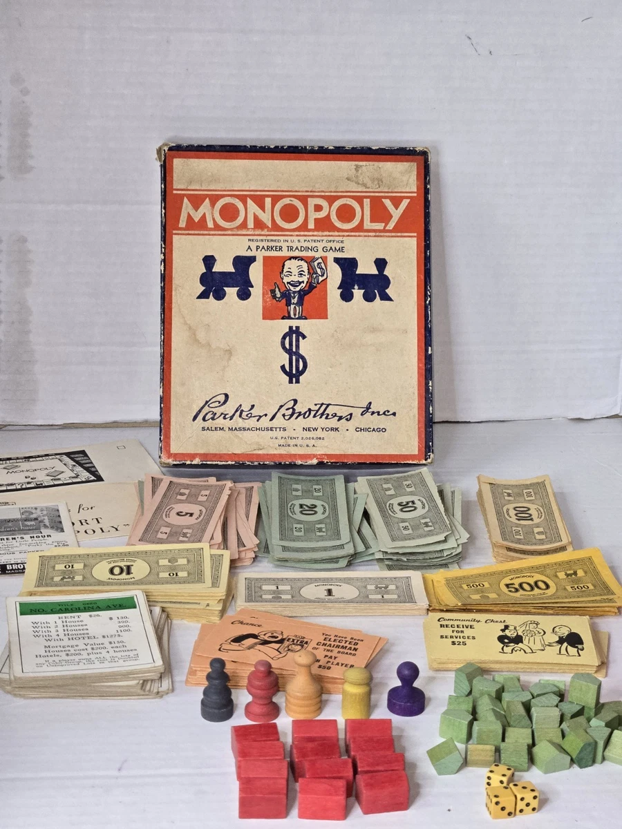 Monopoly 8-11 Years 1935 Year Vintage Manufacture Board