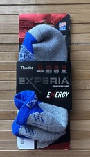 Thorlos Experia Energy Compression Low Cut Socks Blue/Gray Small New Imperfect