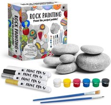 Premium Rock Painting Craft Kit - Includes Smooth Pebbles, Acrylic Paint Pens