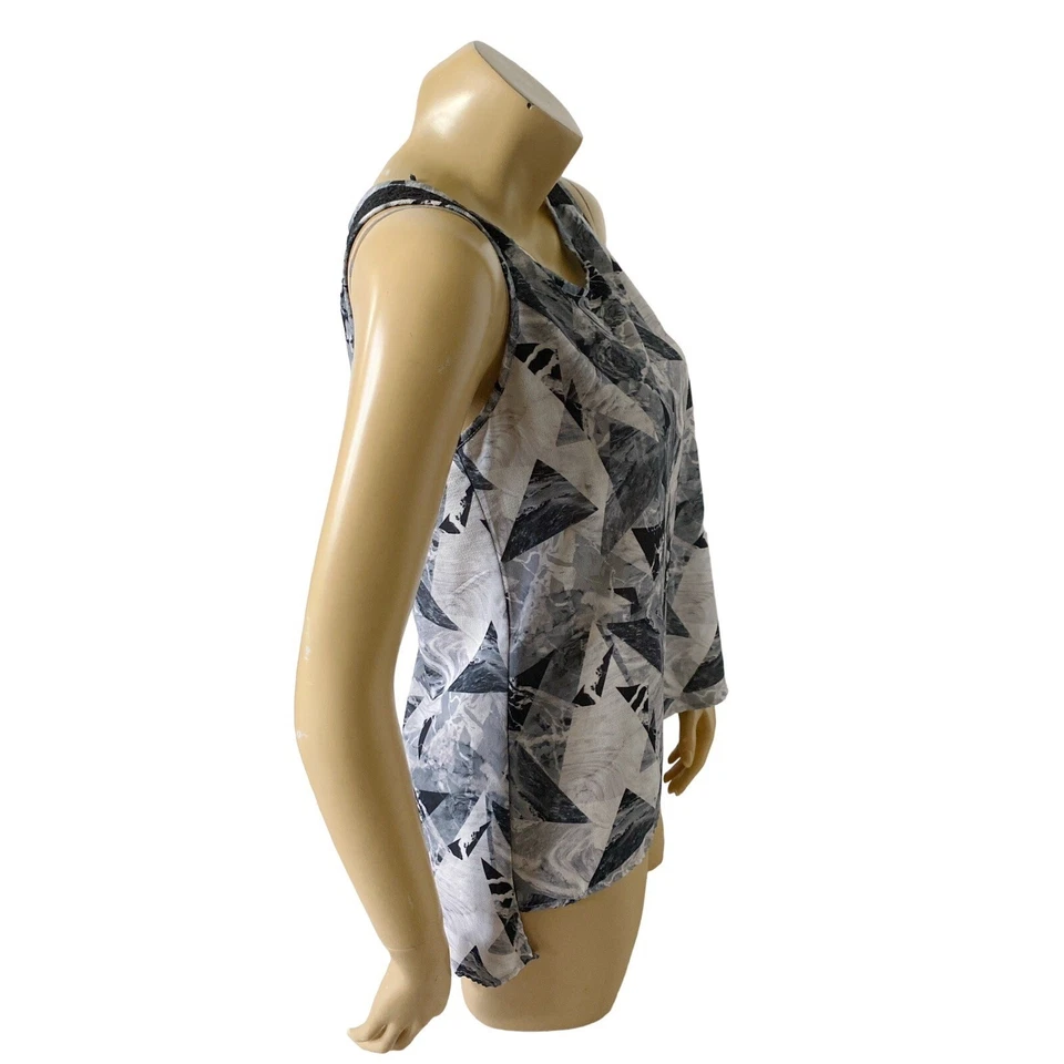 Camiseta sin mangas ATENCIÓN para mujer talla XS retro con ribete de encaje alto bajo swing Foto 2 de 4