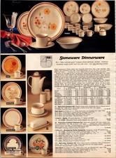 Sears 1970s Vintage Stoneware Dinnerware Catalog Page Pamela Echo Multi-Color