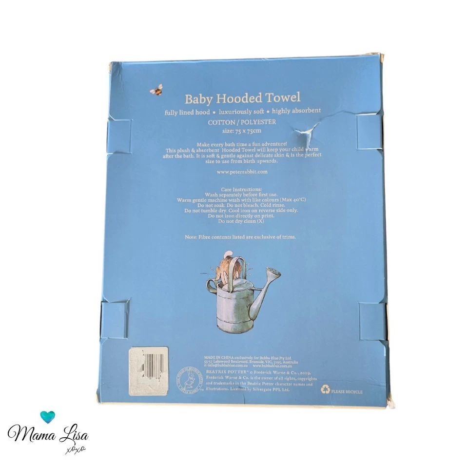 Peter Rabbit Bodysuit Size 0 & Baby Hooded Towel - image 3 of 4