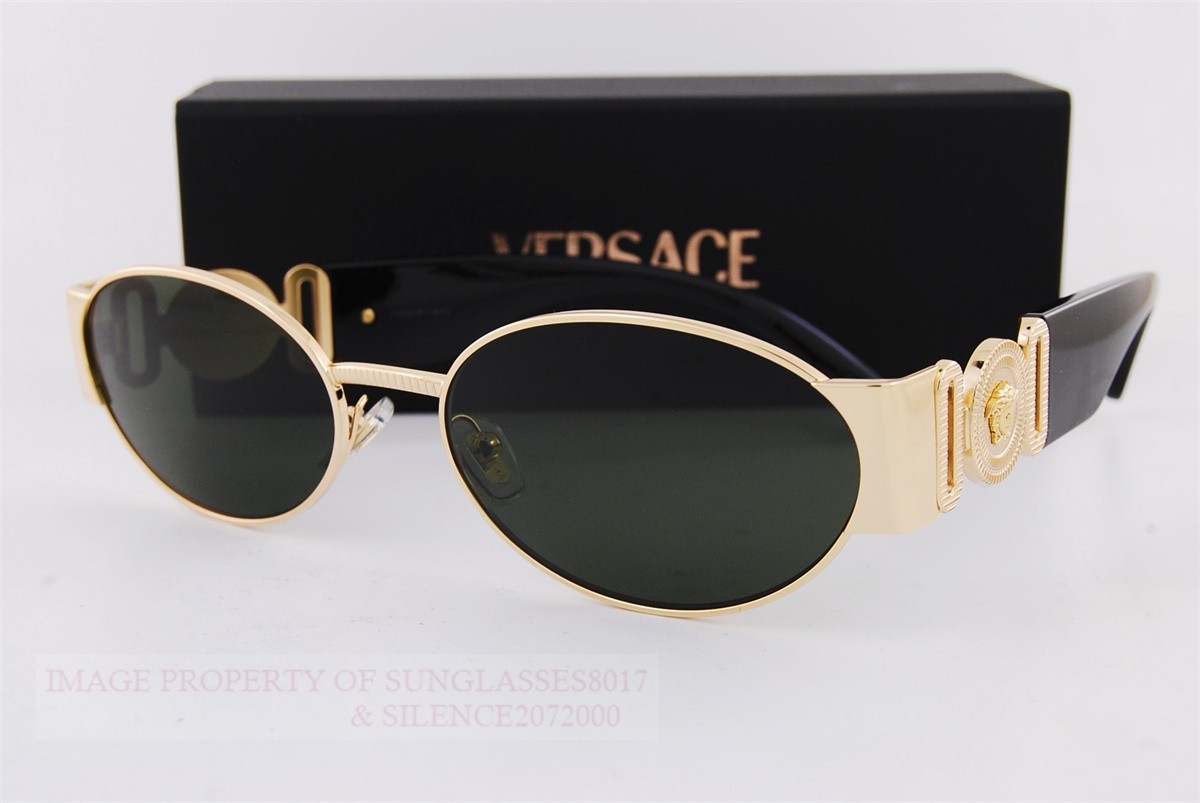 Brand New VERSACE Sunglasses VE 2299 1002/71 Gold/Dark Green For