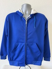 Vtg 70s Unbranded Thermal Lined Full Zip Hoodie Jacket Distressed Men s Large
