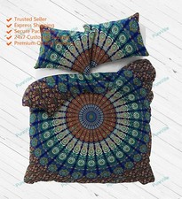 Indian Handmade Floral Mandala Art Bedding Set Bed Cover Bohemian