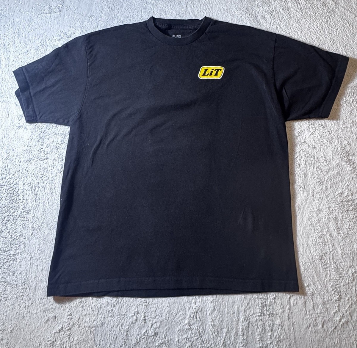 LRG Men’s XL Black Crew Neck Short Sleeve Cotton Graphic Print Logo Tee View 2