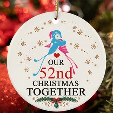 Our 52nd Christmas Together Ornament Funny Bird Couple 52 Year Anniversary Gift