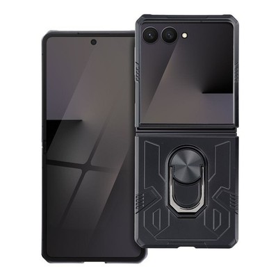 Für Samsung Galaxy Z Flip 7 - RING ARMOR Case Etui Hülle Tasche Handy SCHWARZ