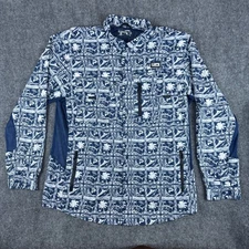 Pelagic Eclipse Guide Shirt XXL Mens Fishing Palm Trees Marlin Blue