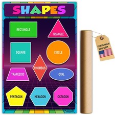 ADOGEO Shapes Poster for Toddlers, School Shapes Poster - Wall Teacher Suppli...