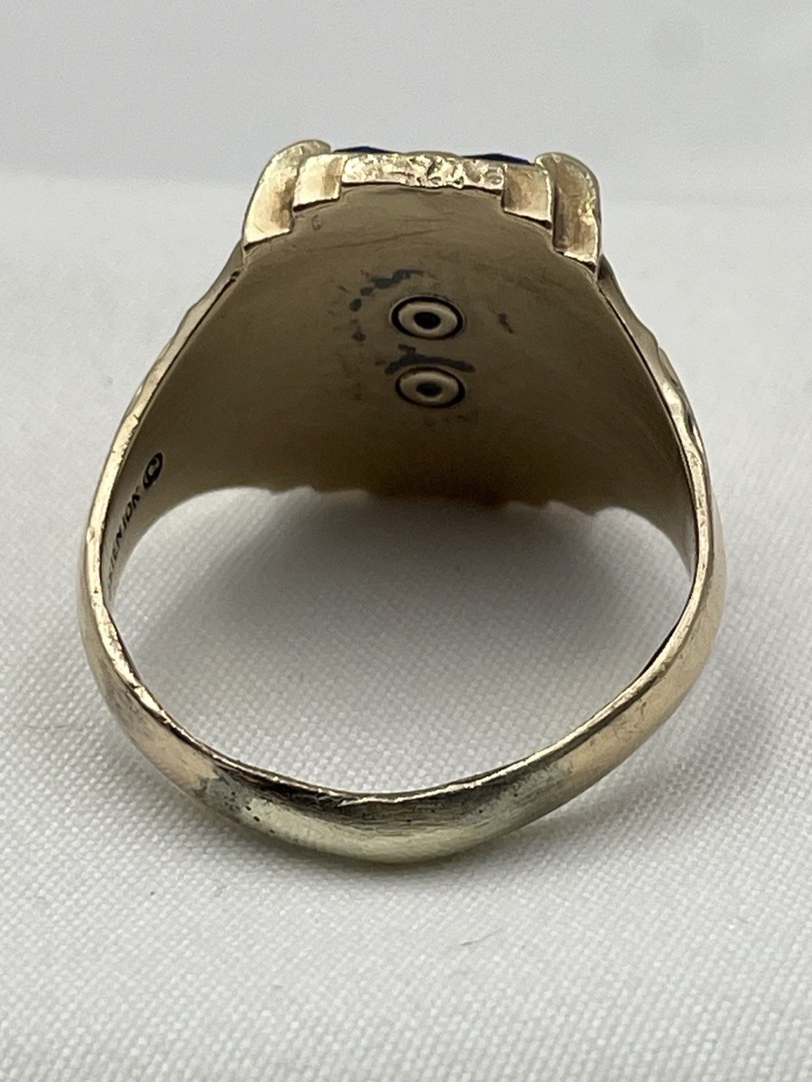 10k Men's Size 9 1963 Josten Class Ring Lincoln Nebraska Yellow