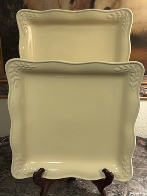 S/2-Certified International-10.75  Sq-Dinner Plates-Kari Design-Butter Yellow  