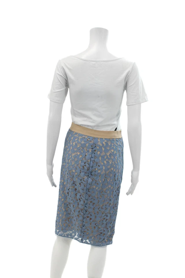 BCBG Max Azria Womens Bess Knee Length Pencil Skirt Shadow Blue Size Extra Small - Image 3 of 4