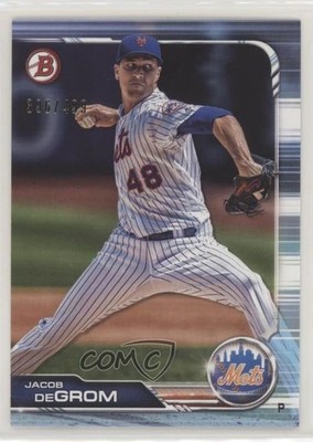 2019 Bowman Sky Blue 396/499 Jacob deGrom #100 gn7