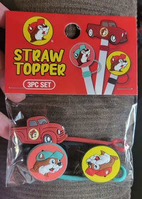 NEW Buc-ee's Straw Topper 3 piece set - Red Truck, Logo, Bucees, Beaver 