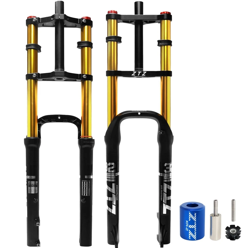 Horquilla de bicicleta ZTZ 20/26 pulgadas 4,0 Fat Tire - 180 mm de recorrido, 135 mm de distancia entre bujes, QR 9 mm Foto 3 de 4