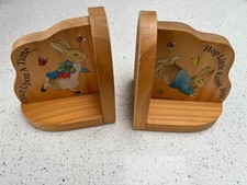 Peter Rabbit Wooden Bookends Baby Bedroom Nursery Reading Books 14cm High