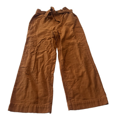 J.Crew Paperbag High Rise Crop Wide Leg Twill Pants Terracotta Women's size 6