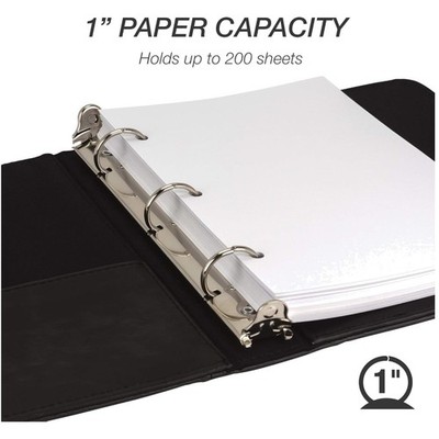 Vintage Leather Mini 3 Ring Binder - Black